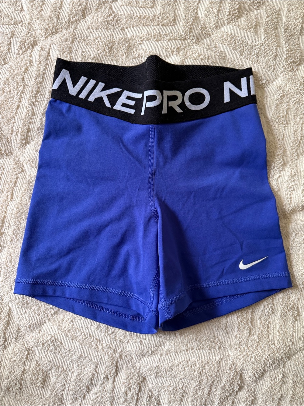Nike Royal Blue Compression Shorts with Black Branded Waistband
